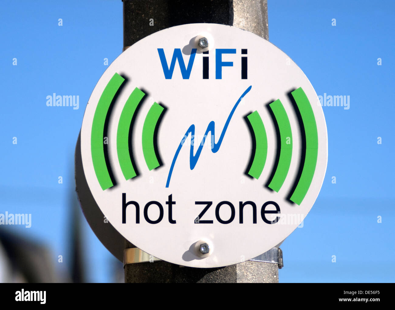 Internetverbindung WiFi heiße Zone den Zugang der Öffentlichkeit zu unterzeichnen Stockfoto