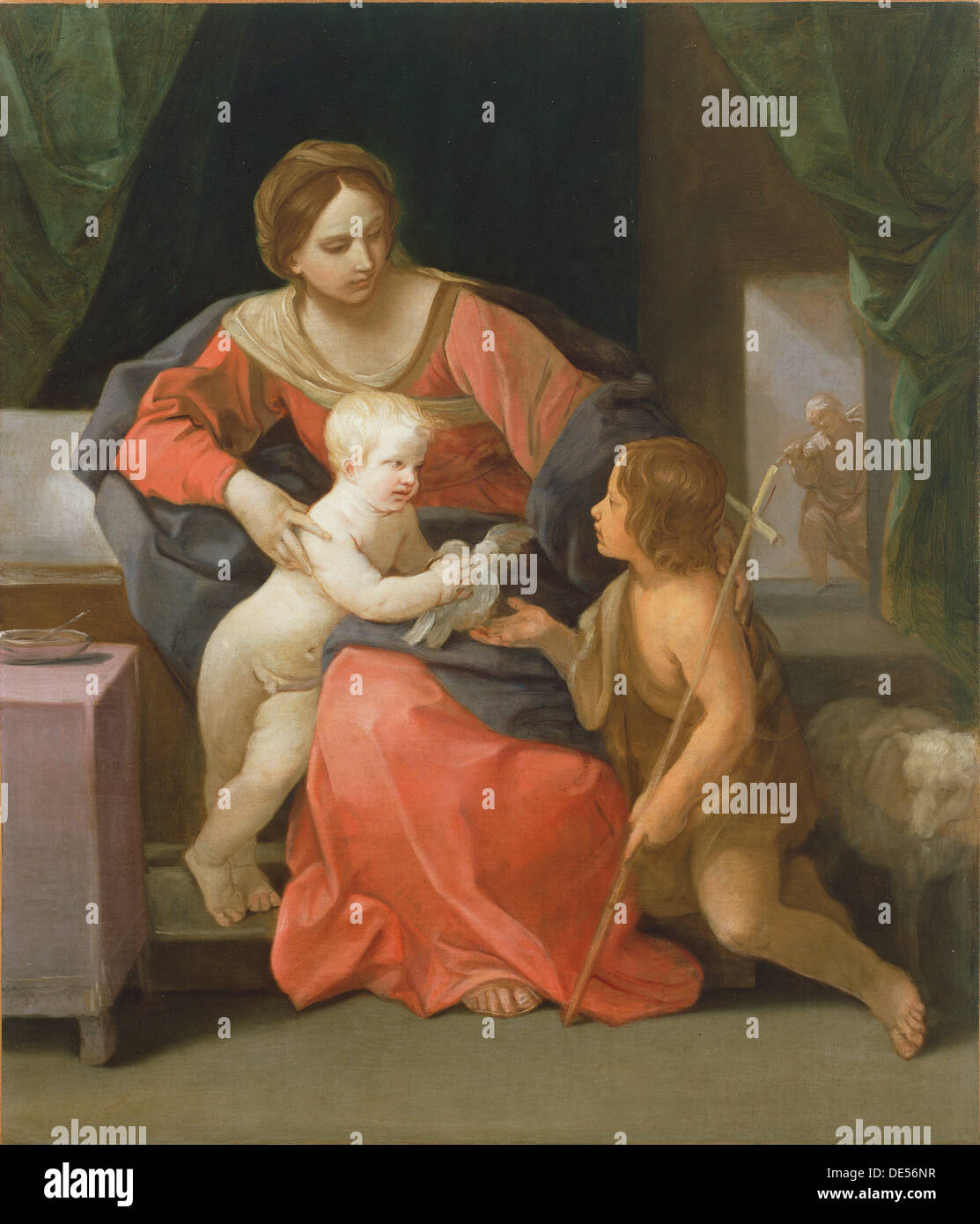 Jungfrau und Kind mit dem Heiligen Johannes dem Täufer; Guido Reni, Italienisch, 1575-1642; Italien, Europa; ca. 1640-1642; Öl auf Leinwand Stockfoto