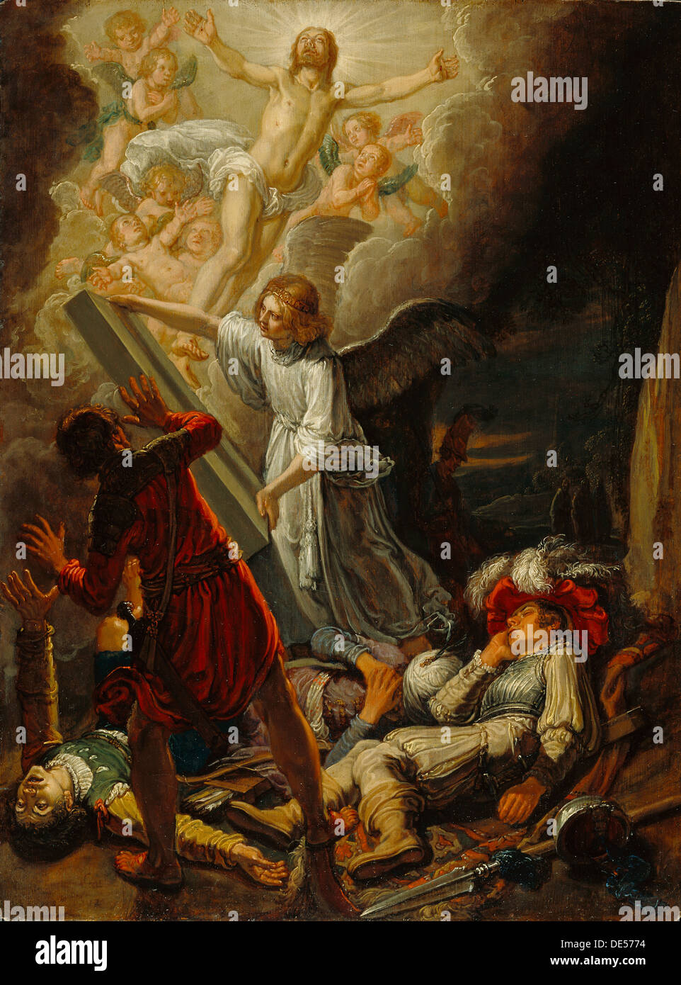 Die Auferstehung; Pieter Lastman, Niederländisch, etwa 1583-1633; 1612; Öl auf Holz Eiche Stockfoto