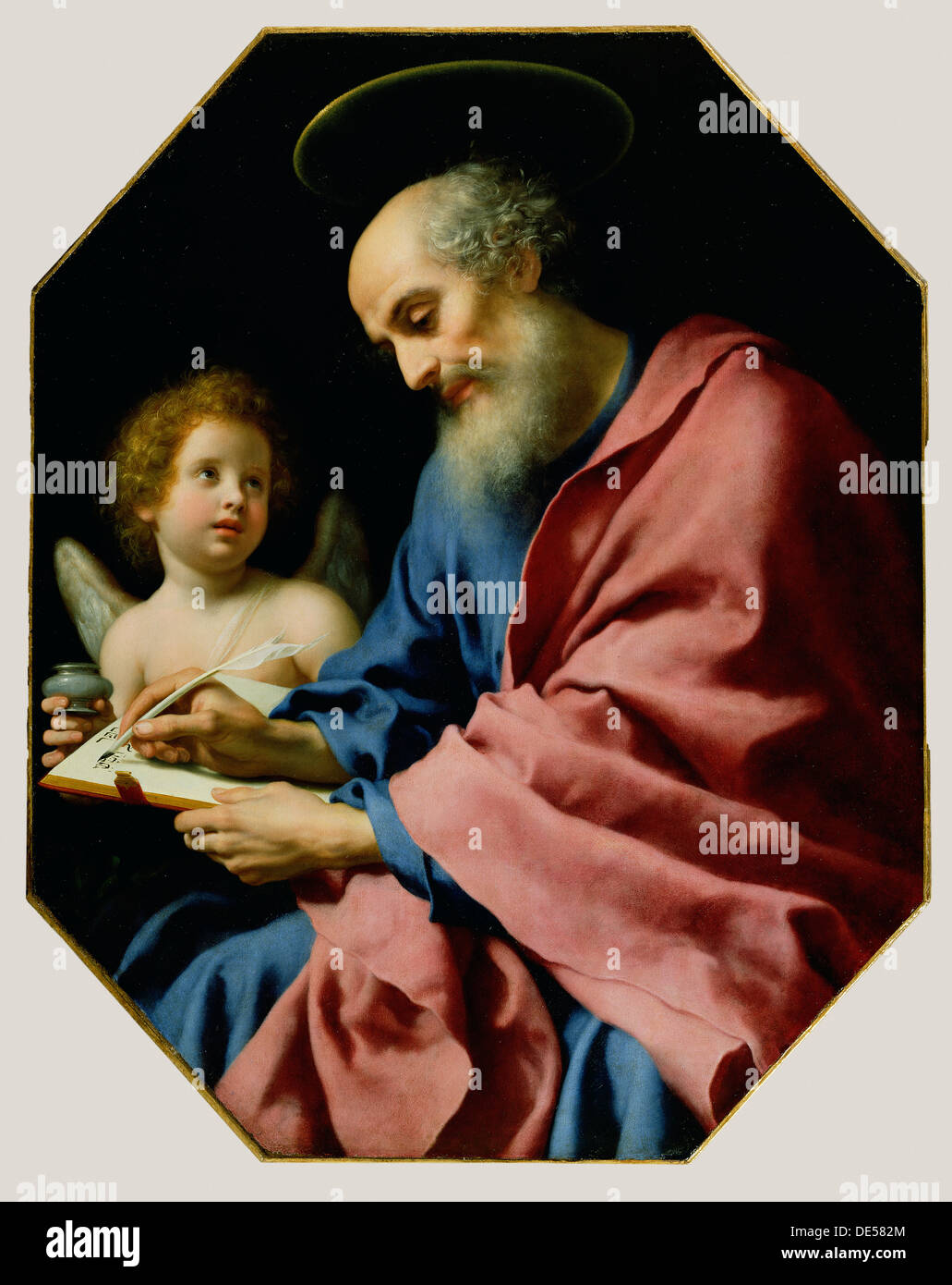 St. Matthäus sein Evangelium zu schreiben; Carlo Dolci, Italienisch (Florenz), 1616-1687; ca. 1670 s; Öl auf Leinwand Stockfoto