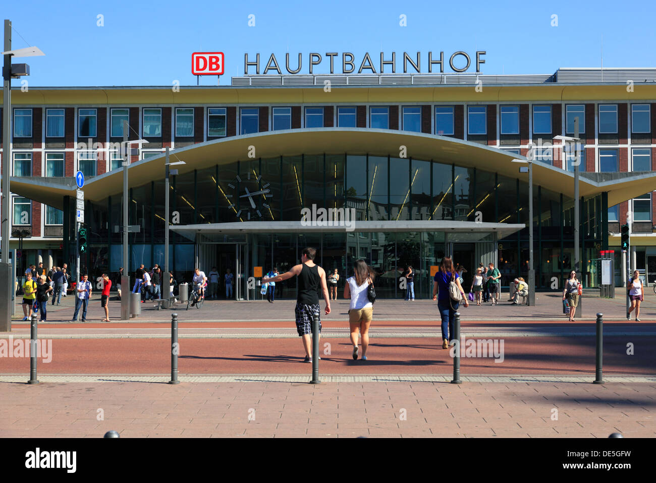 Deutsche Bundesbahn, Bahnhofsgebaeude Hauptbahnhof Bochum, Ruhrgebiet, Nordrhein-Westfalen Stockfoto