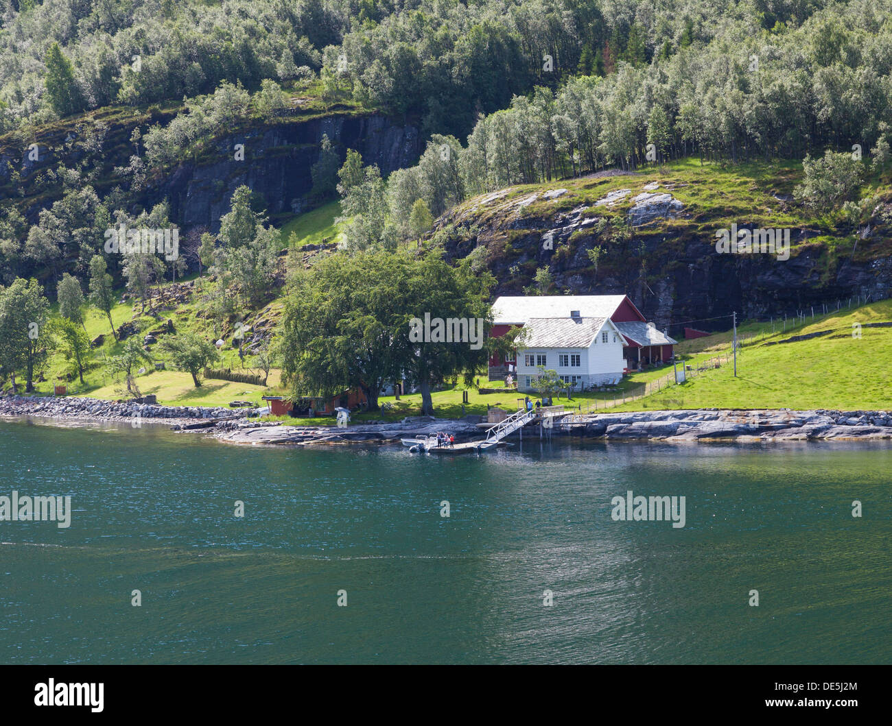 Fjord home Stockfoto