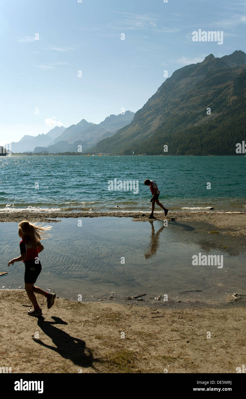 Surlej, Schweiz, Oberengadin-Silvaplana in der Bernina Bergen umgeben Stockfoto