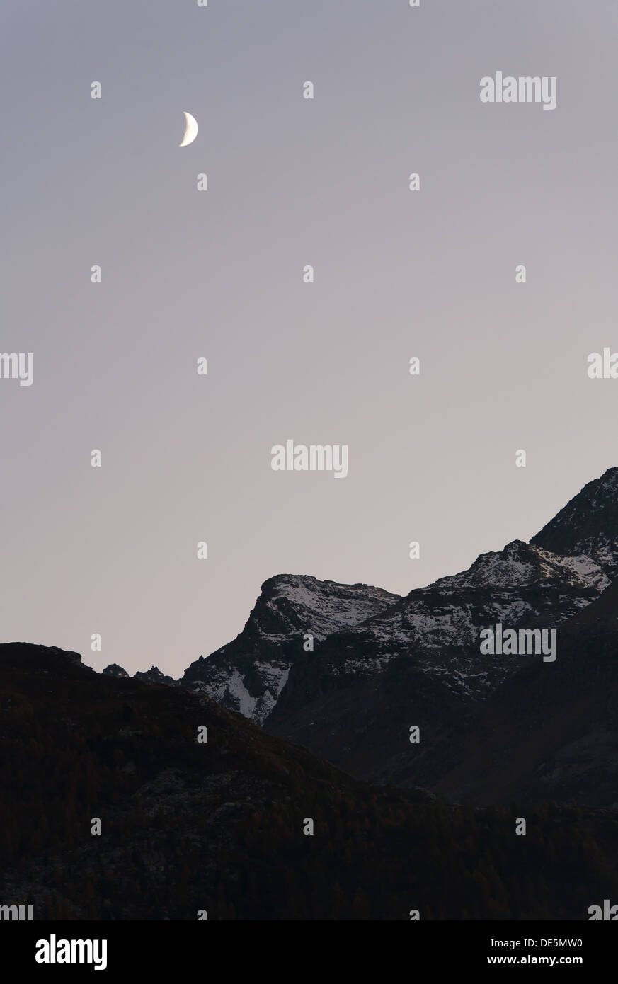Sils Maria, Schweiz, moonlight im Oberengadin Stockfoto
