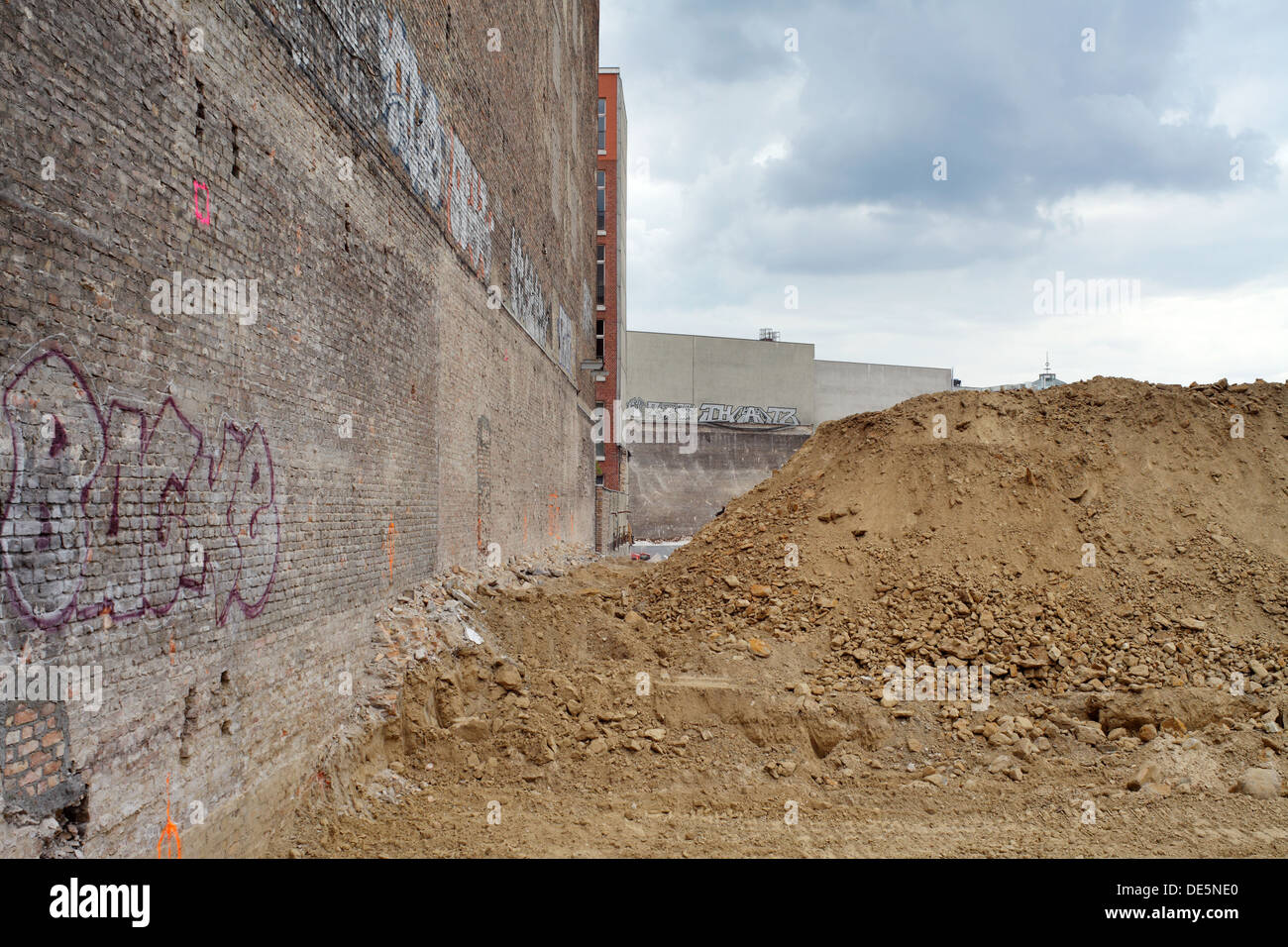 Berlin, Deutschland, Abriss von gewerblich genutzten Gebäuden in Berlin-Prenzlauer Berg Stockfoto