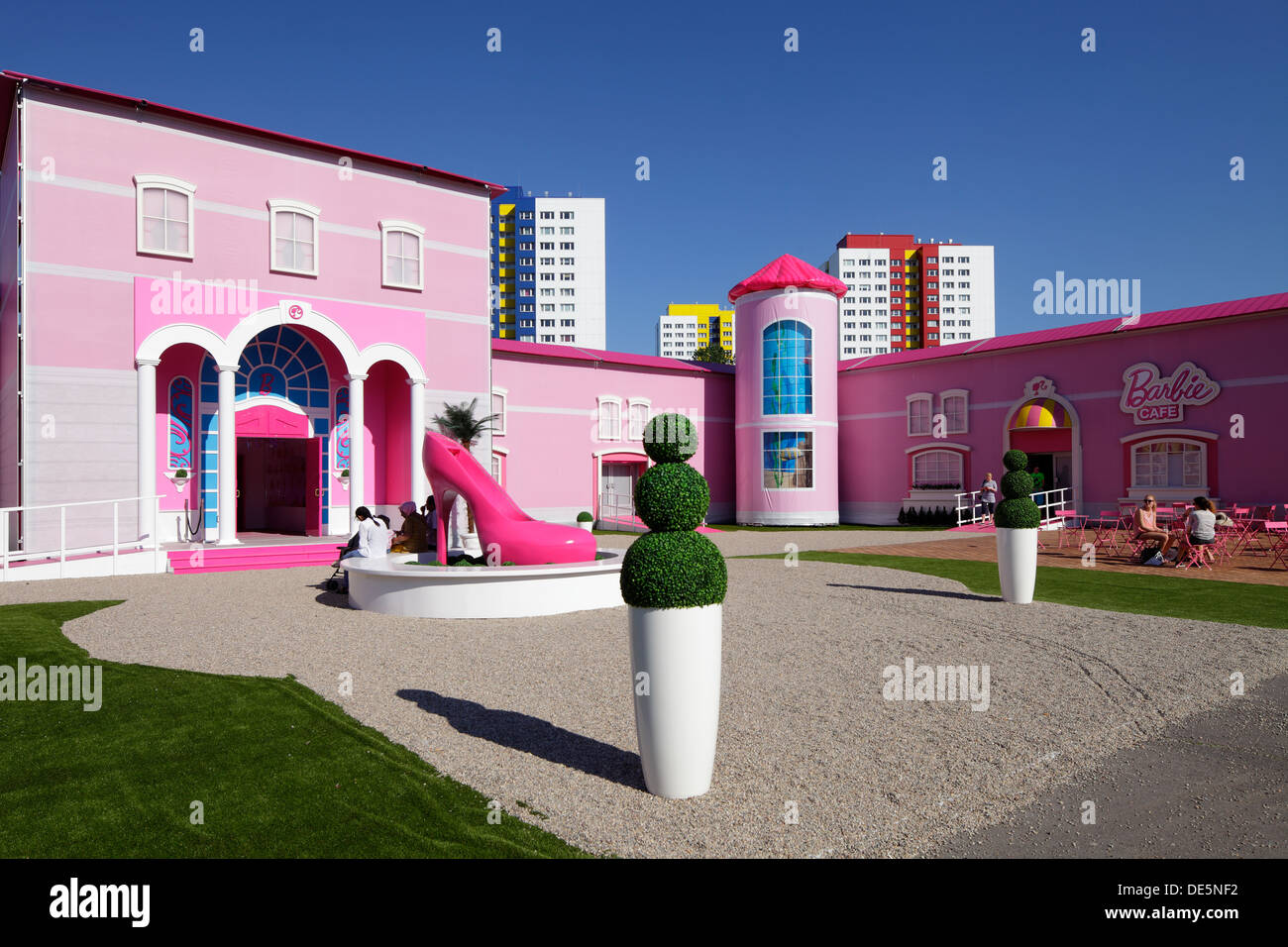 Berlin, Deutschland, die Barbie Dream House Erfahrung am Alexanderplatz Stockfoto