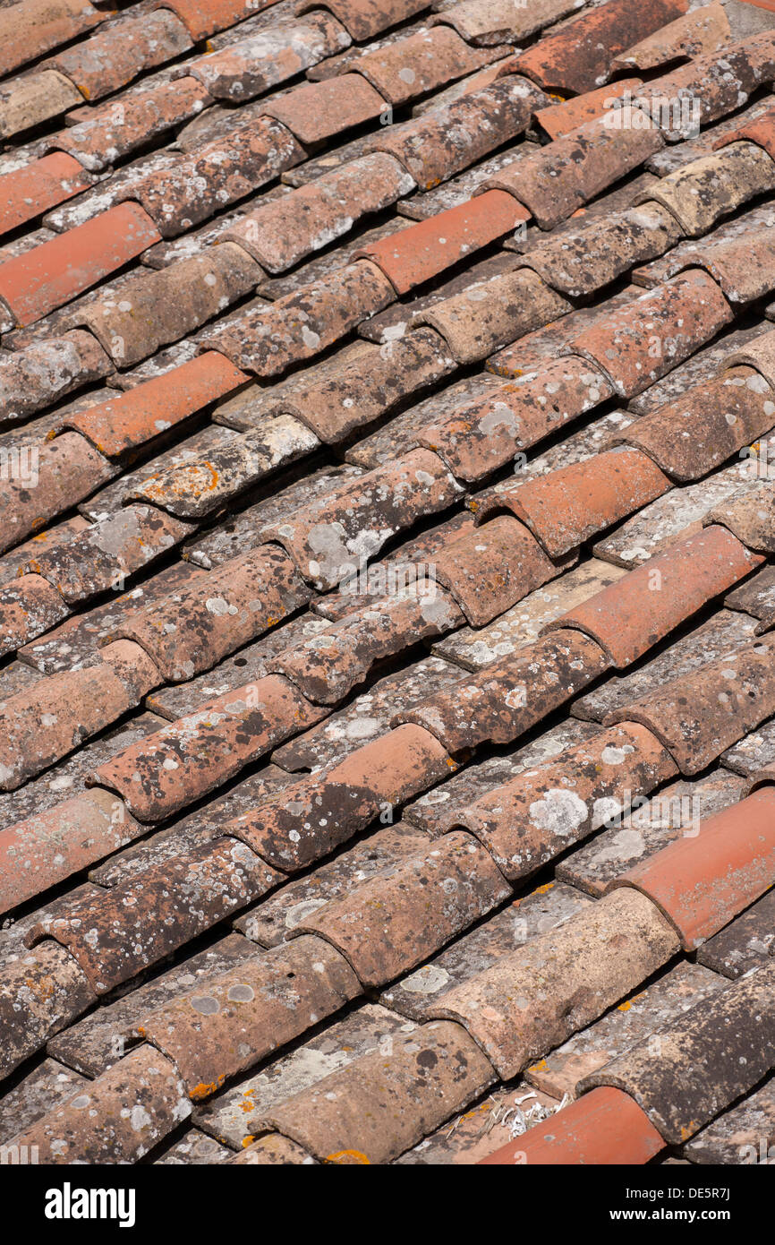 Italienische Architektur Terrakotta Schiefer Dachziegel Stockfoto