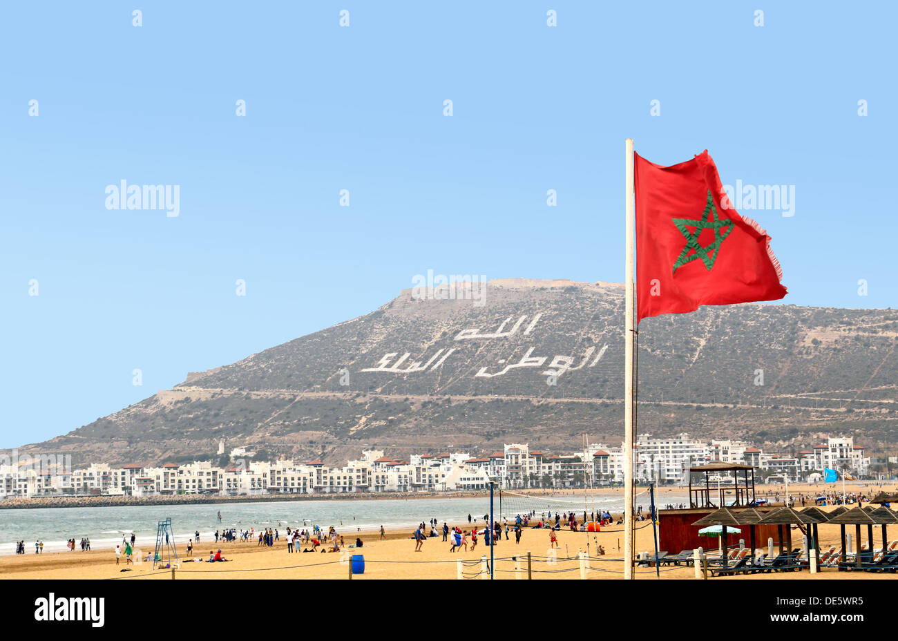Schöner Strand in Agadir, Marokko Stockfoto