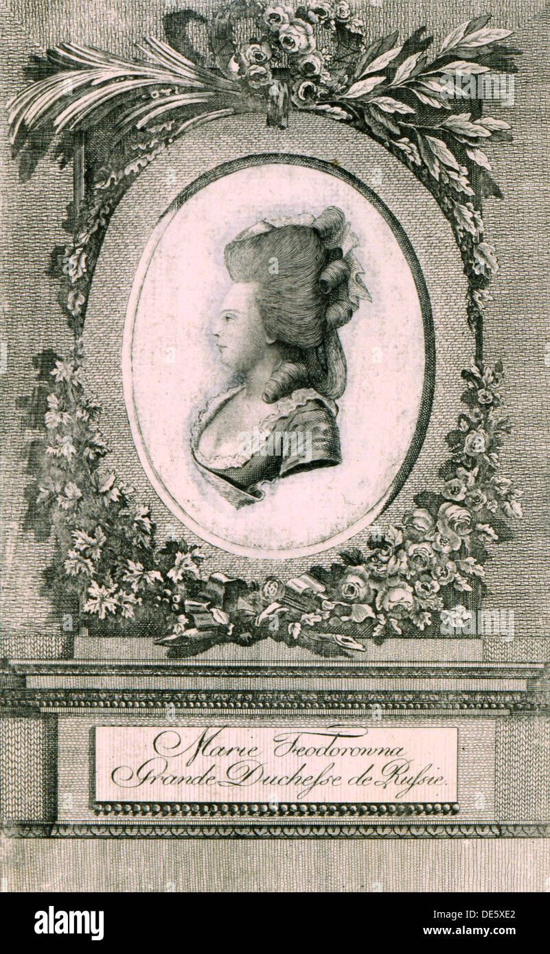 Portrait von Großherzogin Maria Fjodorowna (Sophie Dorothea von Württemberg (1759-1828), 1781. Artist: Löschenkohl, Johann Hieronymus (1753-1807) Stockfoto