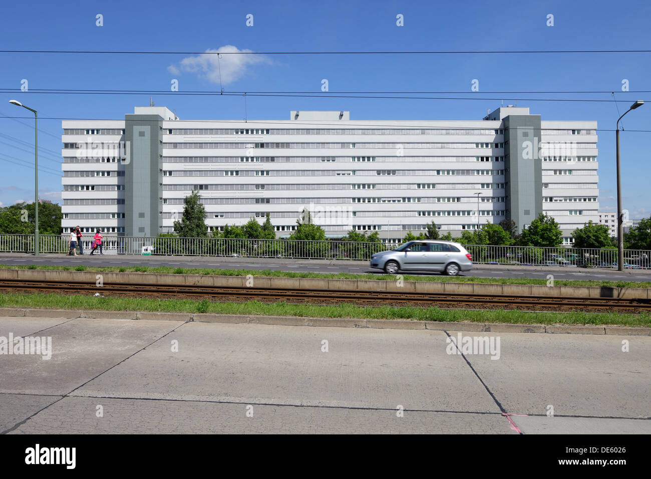 Berlin, Deutschland, Bedienfeldsperre für Büros in der Allee der Kosmonauten Stockfoto
