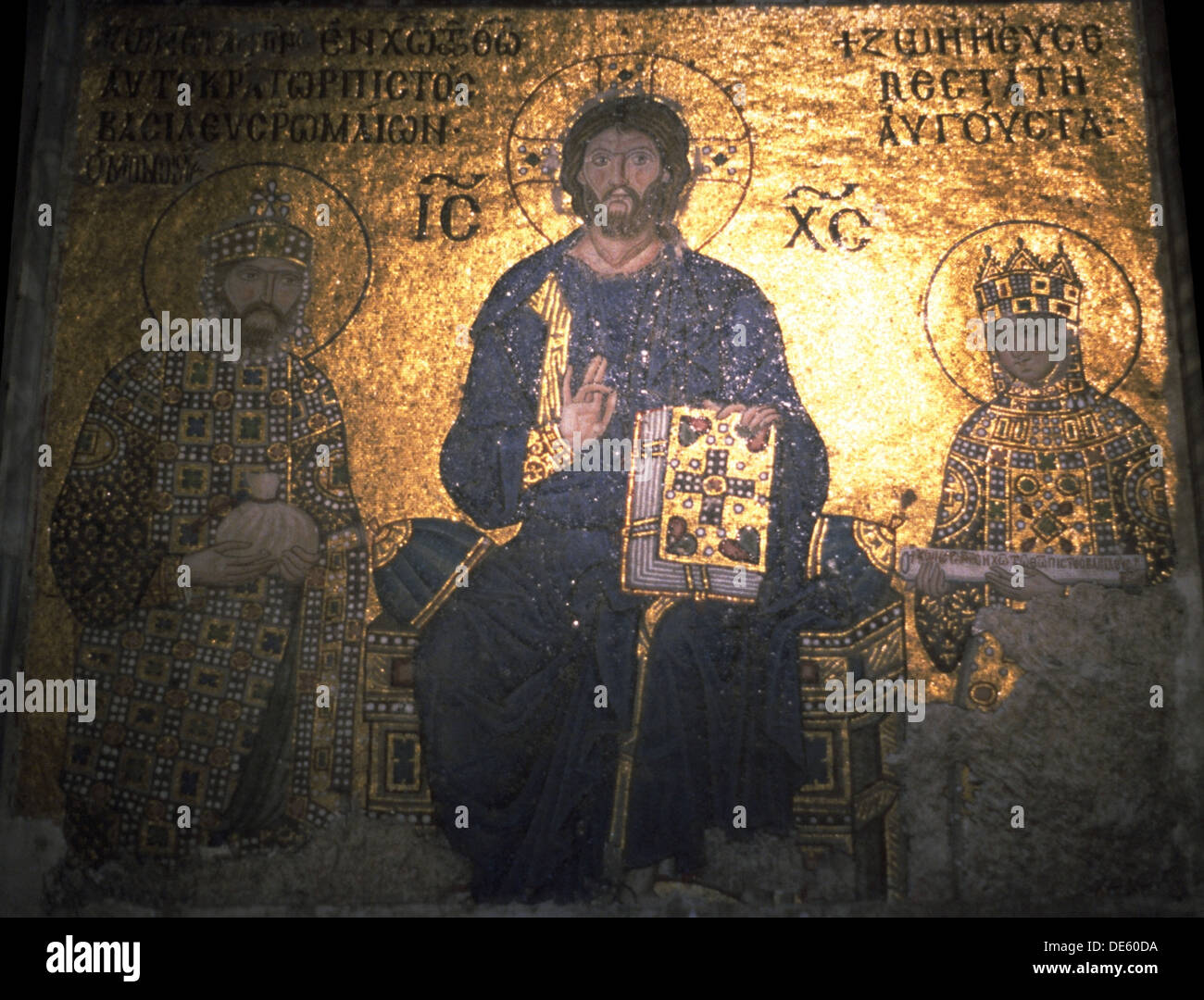 Christus Pantokrator zwischen Kaiser Constantine IX Monomachus und Kaiserin Zoe, ca 1020. Künstler: Byzantinische Meister Stockfoto