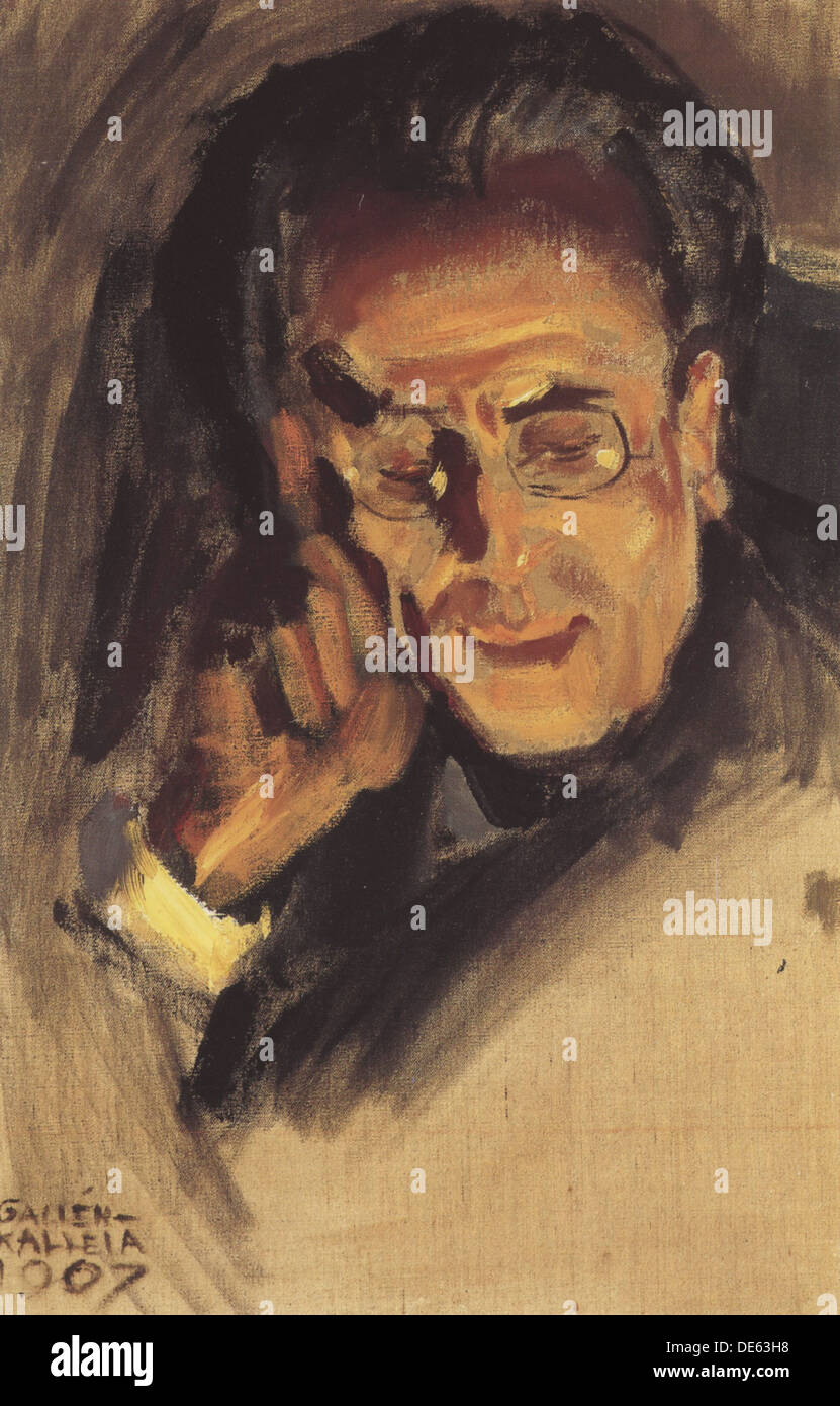 Porträt von Gustav Mahler, 1907. Künstler: Gallen-Kallela, Akseli (1865-1931) Stockfoto