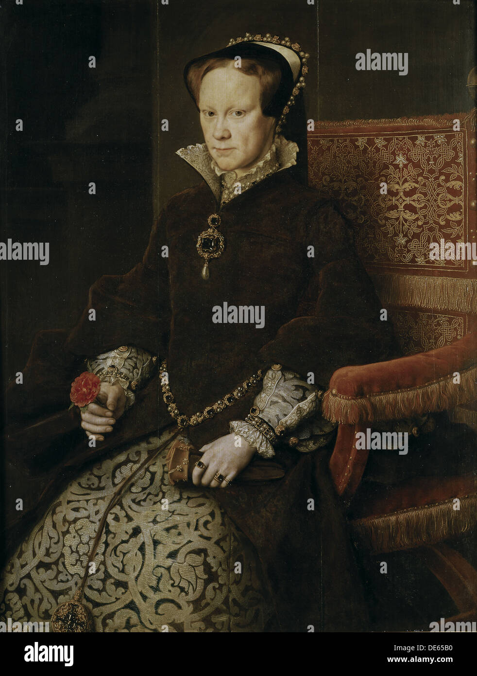 Porträt von Mary I von England, 1554. Künstler: Mor, Antonis (Anthonis) (c. 1517-1577) Stockfoto