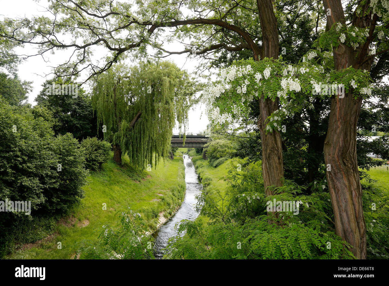 Lünen, Deutschland, Seseke, Nebenfluss der Lippe Stockfoto