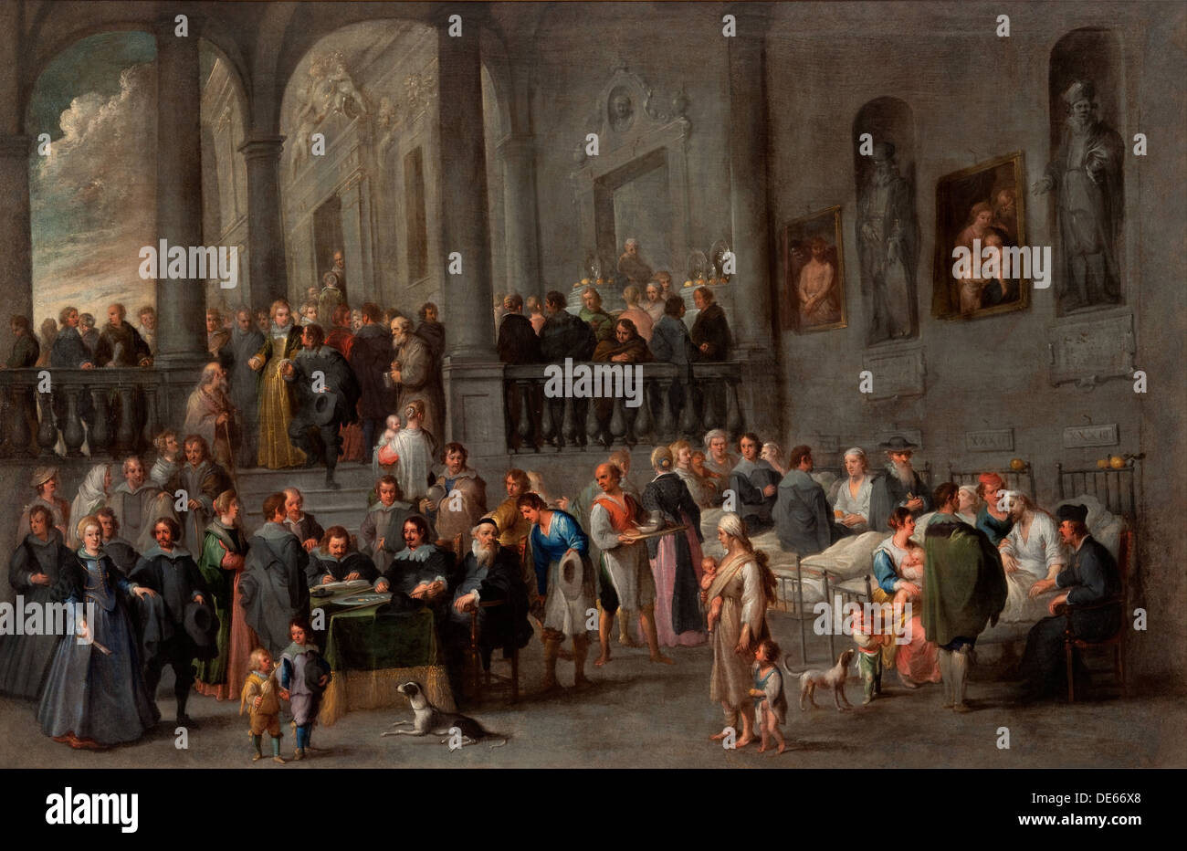 Um die Kranken, c. 1640 zu besuchen. Künstler: Wael, Cornelis, de (1592-1667) Stockfoto