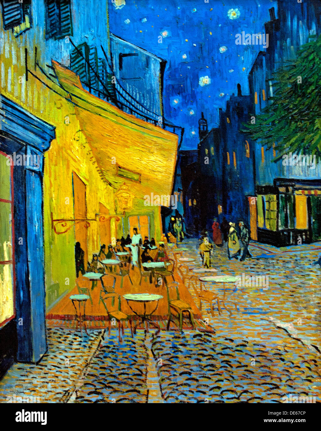 Café Van Gogh (die Caféterrasse bei Nacht) Arles Place du Forum 1888 Vincent Van Gogh 1853-1890 Niederlande Niederlande Stockfoto