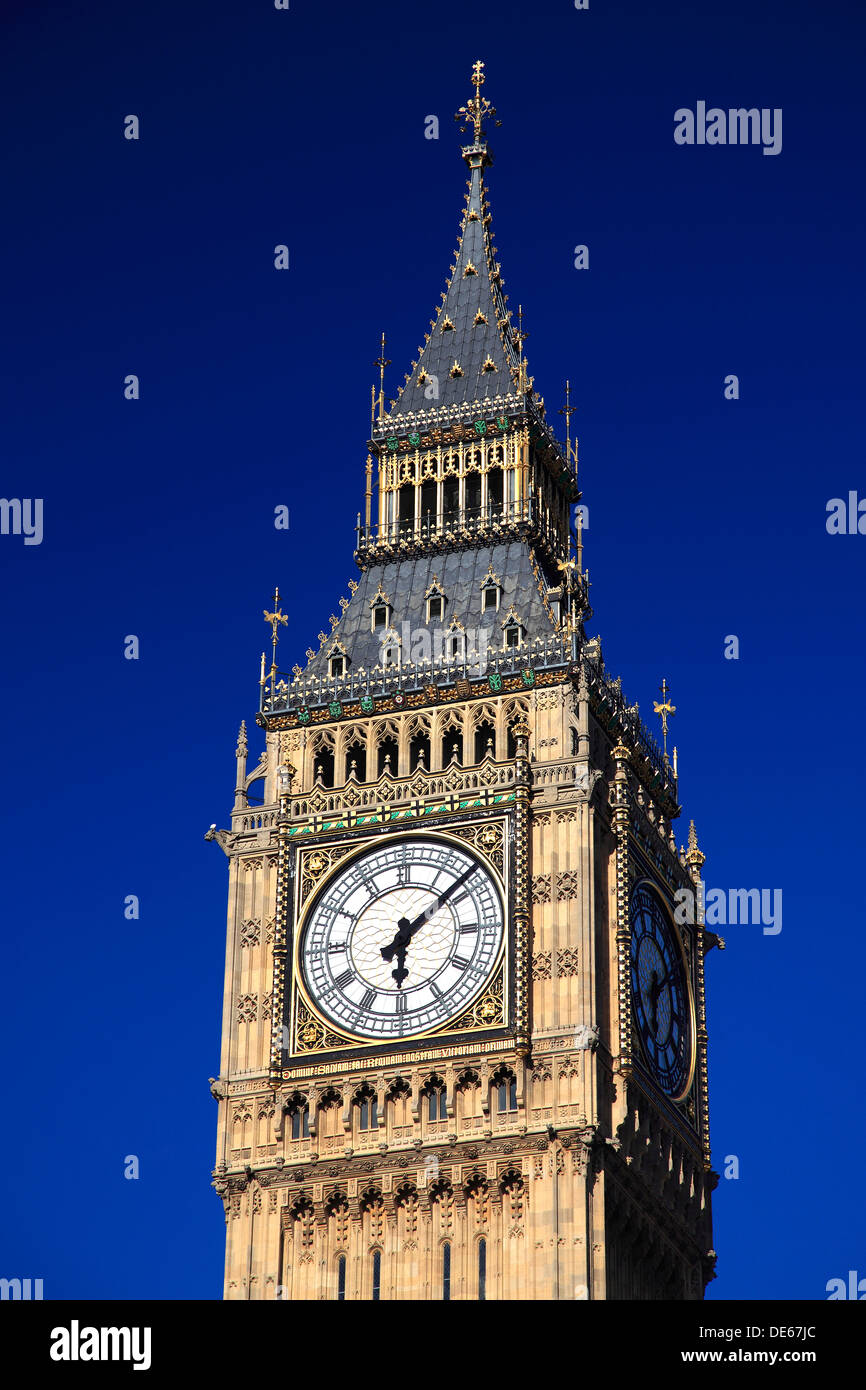 Big Ben Clock Tower, Nordufer, Westminster, London City, England, UK Stockfoto