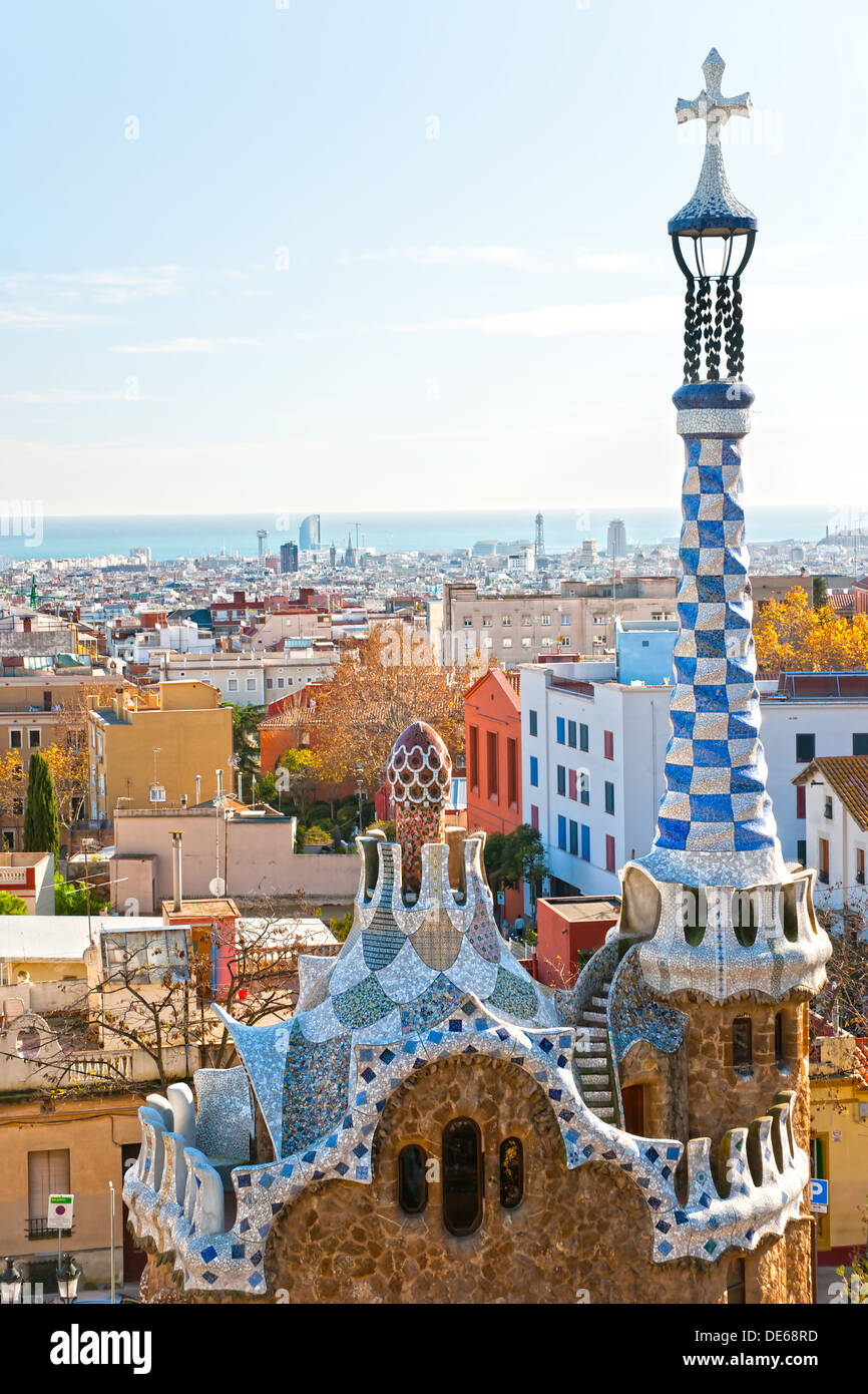 Park Güell in Barcelona, Spanien. Stockfoto