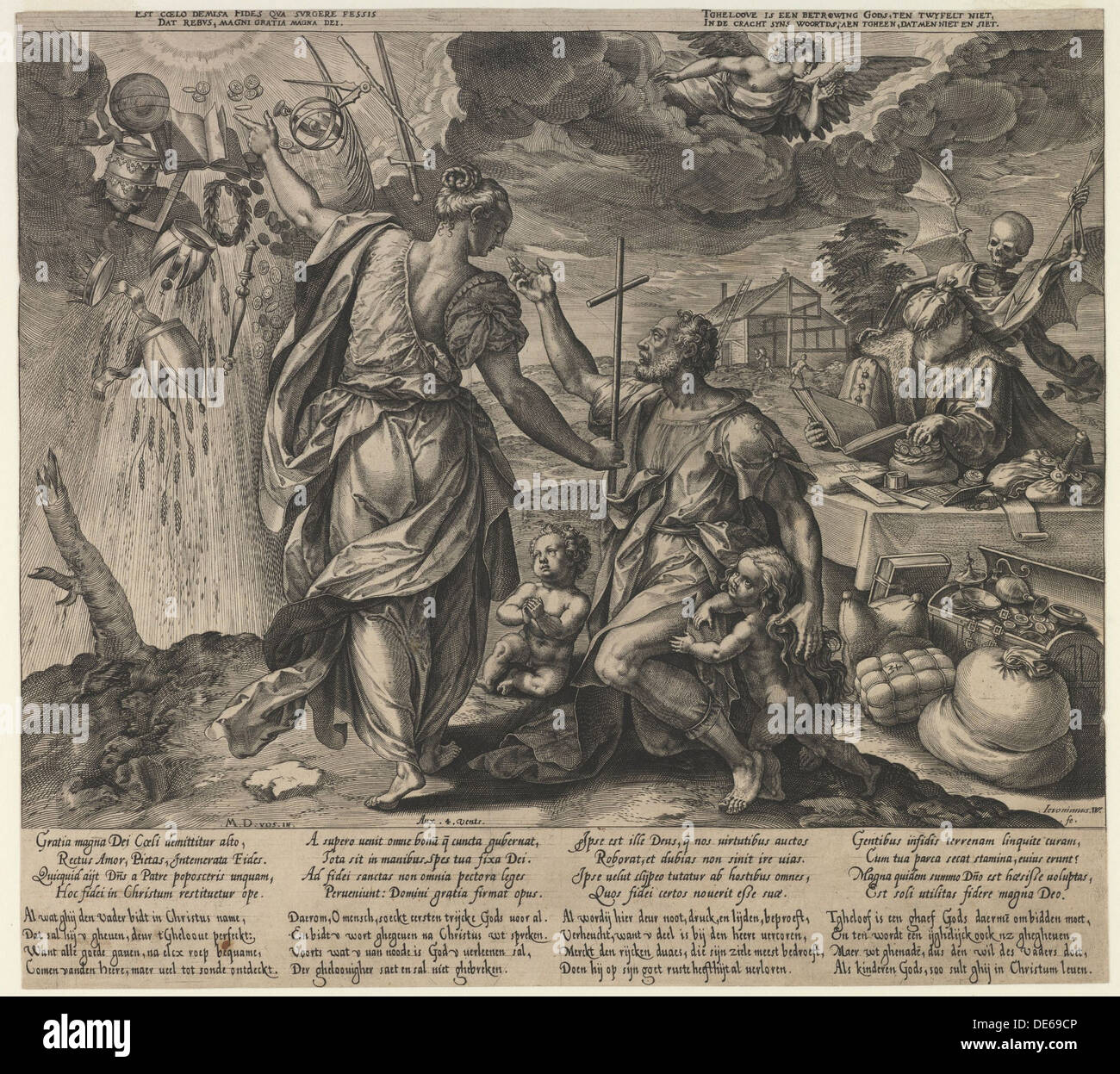Zwei Todesfälle, zweite Hälfte des the16th CEN. Künstler: Wierx, Hieronymus (1553-1619) Stockfoto