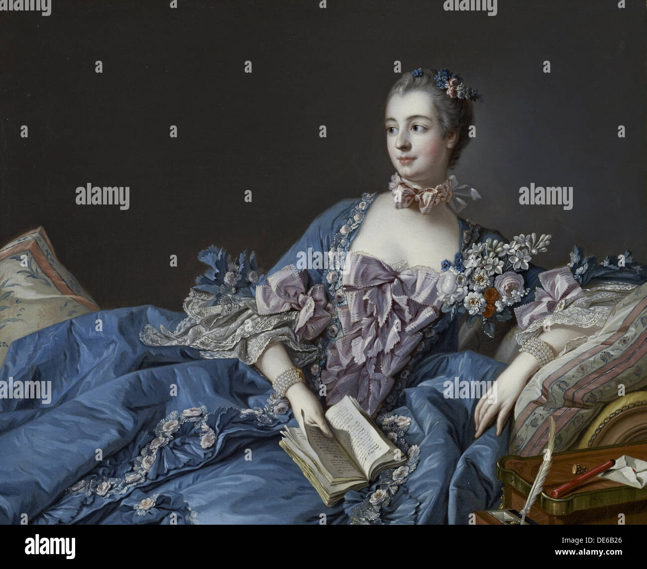 Porträt der Marquise de Pompadour (1721-1764), ca 1758. Künstler: François Boucher (1703-1770) Stockfoto