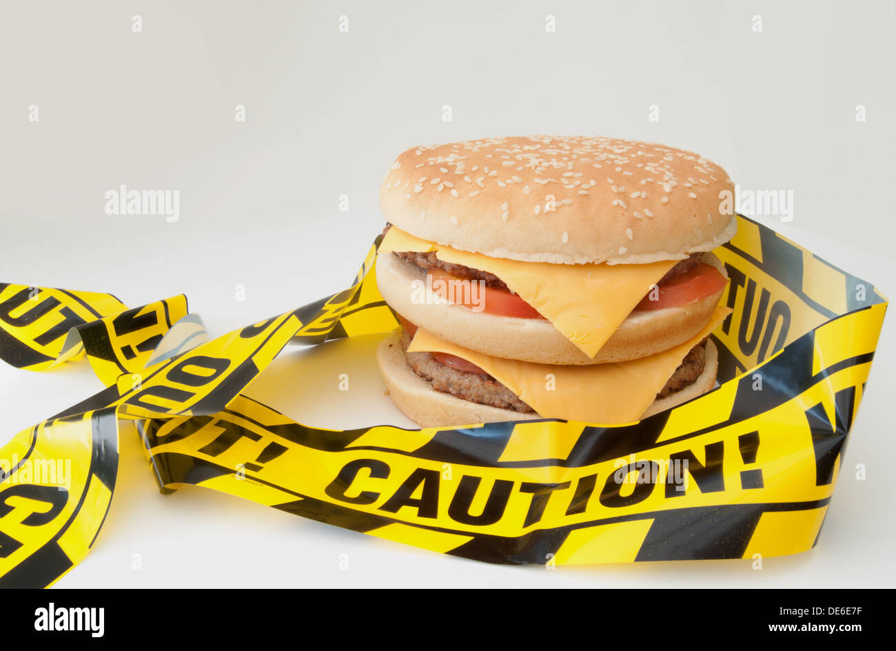 Ungesunde Lebensmittel Warnung Stockfoto