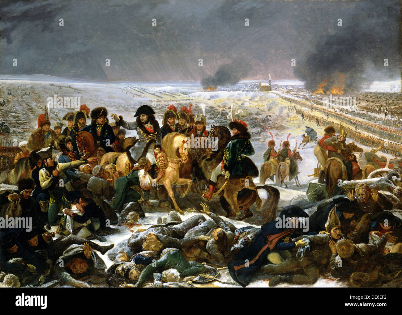 Napoleon auf dem Schlachtfeld von Eylau, 1807. Künstler: Gros, Antoine-Jean, Baron (1771-1835) Stockfoto