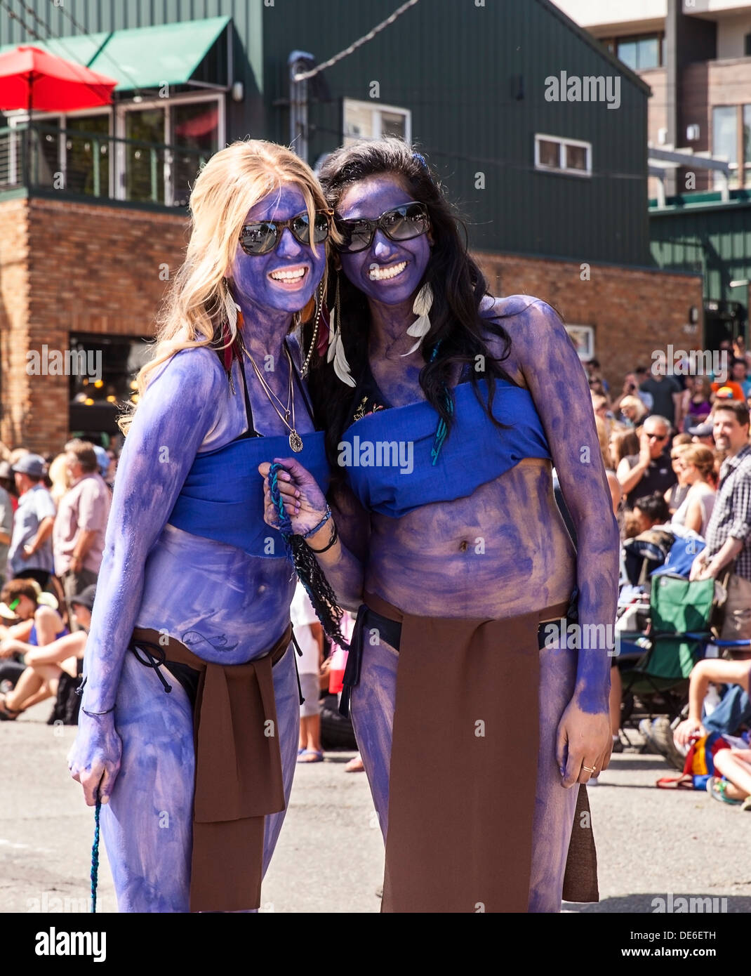 Zwei Künstler der Street Parade Stockfoto