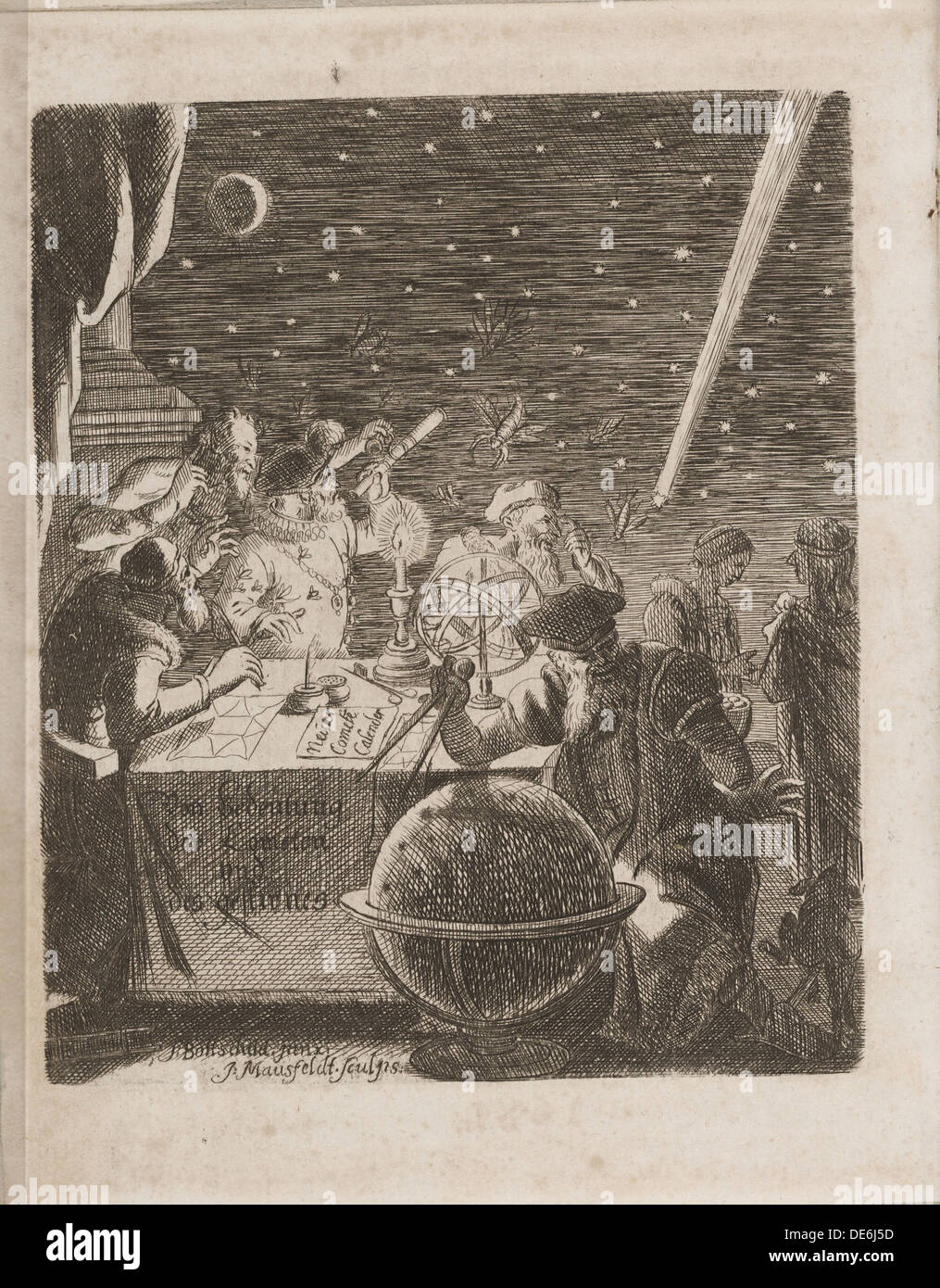 Beobachten den Himmel in das Alter von Galileo (aus: Von Bedeutung der Cometen), 1681. Künstler: Petit, Pierre (1598-1677) Stockfoto