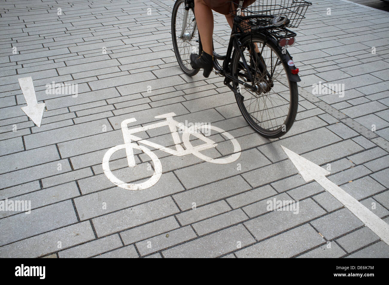 Radwege, Düsseldorf, Deutschland. Stockfoto