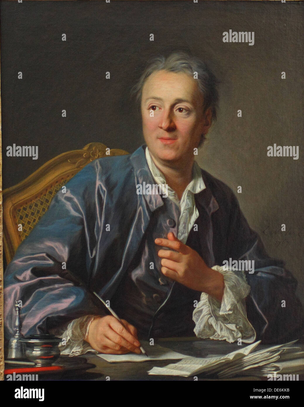 Portrait von Denis Diderot (1713 - 1784), 1767. Artist: Van Loo, Louis Michel (1707-1771) Stockfoto