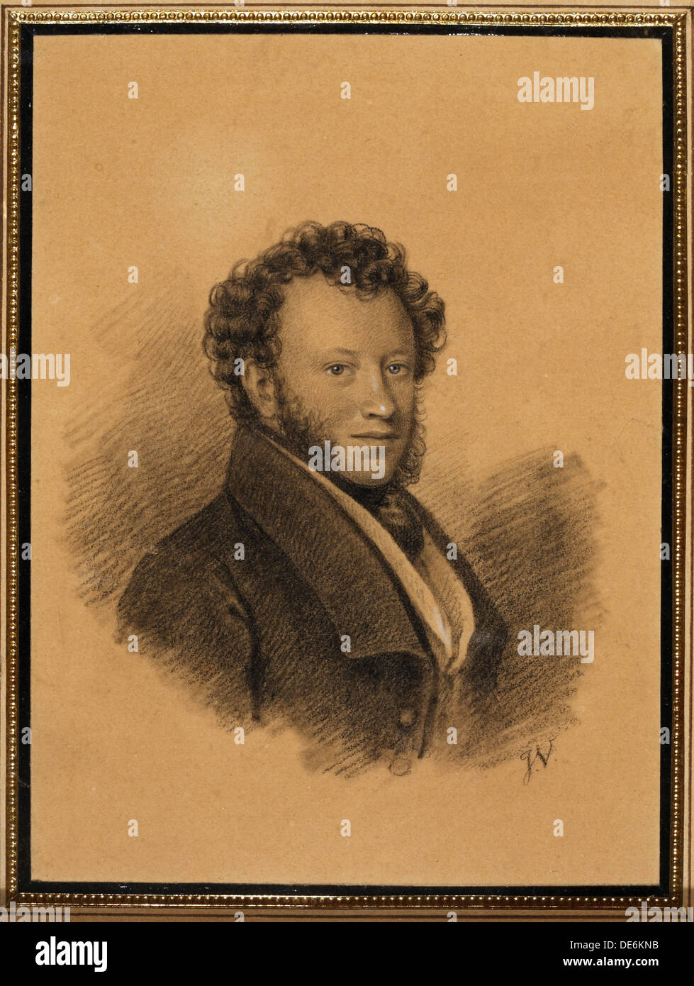 Porträt des Autors Alexander S. Pushkin (1799-1837), 1827. Künstler: Vivien, Joseph (1793-1852) Stockfoto