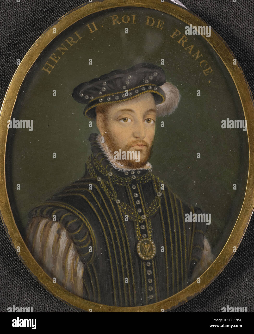 Porträt von König Heinrich II. von Frankreich (Kopie). Artist: Clouet, François (1510-1572) Stockfoto