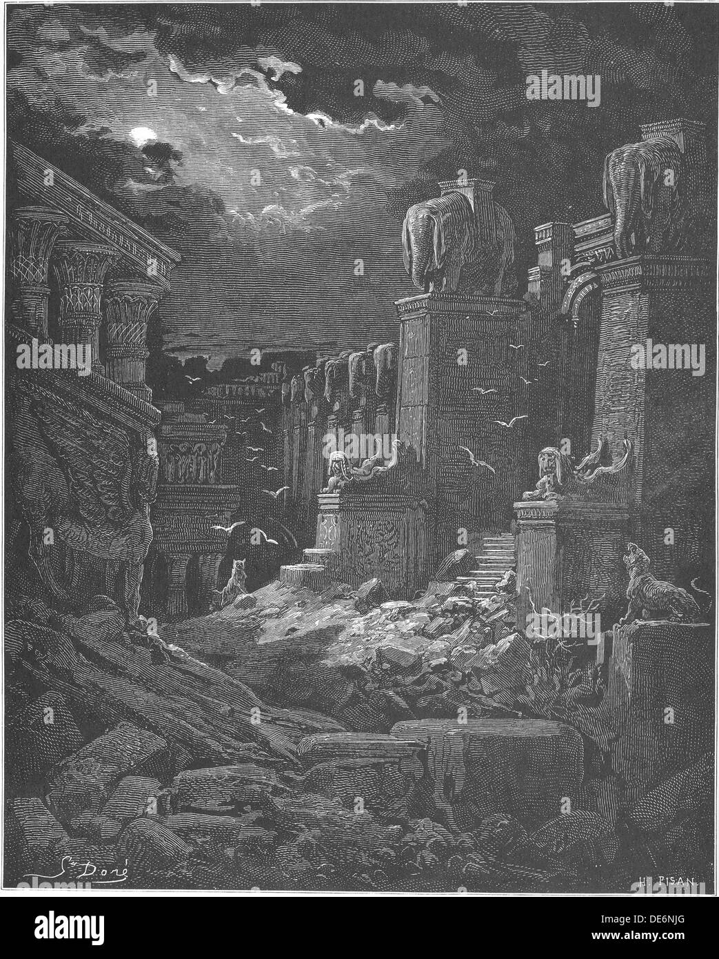Babel ist gefallen, 1897. Artist: Doré, Gustave (1832-1883) Stockfoto