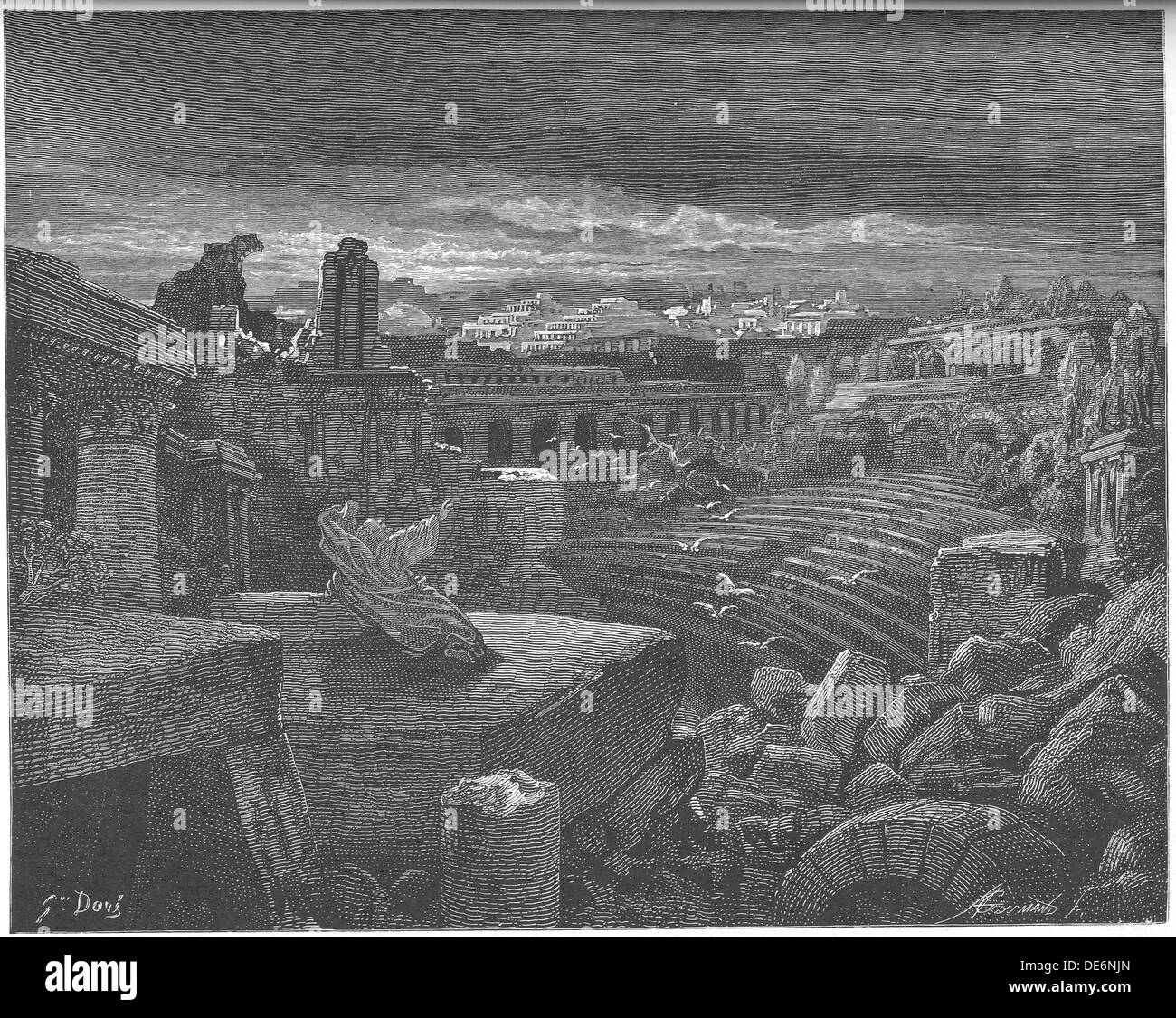 Jesajas Vision der Zerstörung von Babylon, 1897. Artist: Doré, Gustave (1832-1883) Stockfoto