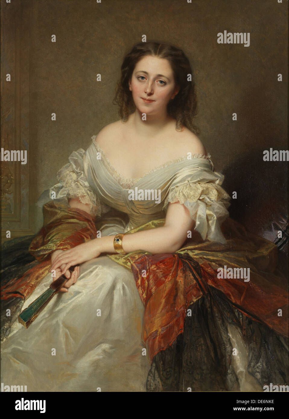 Porträt von Maria Countess Walewska (1786-1817), 1859. Künstler: Dubufe, Louis Edouard (1819-1883) Stockfoto