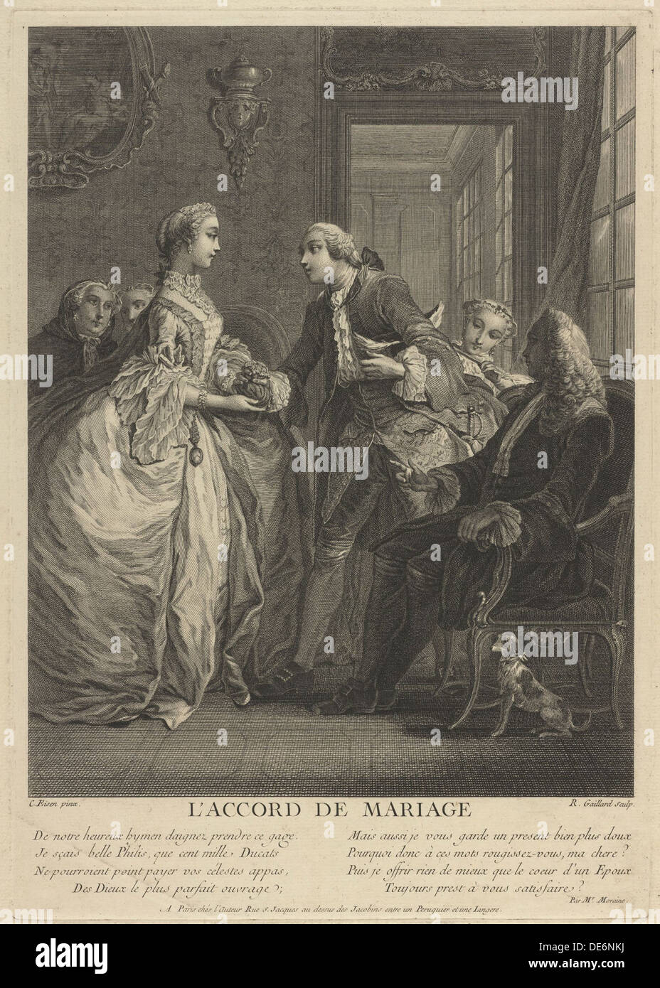 Ehevertrag, 18. Jahrhundert. Künstler: Eisen, Charles (1720-1778) Stockfoto