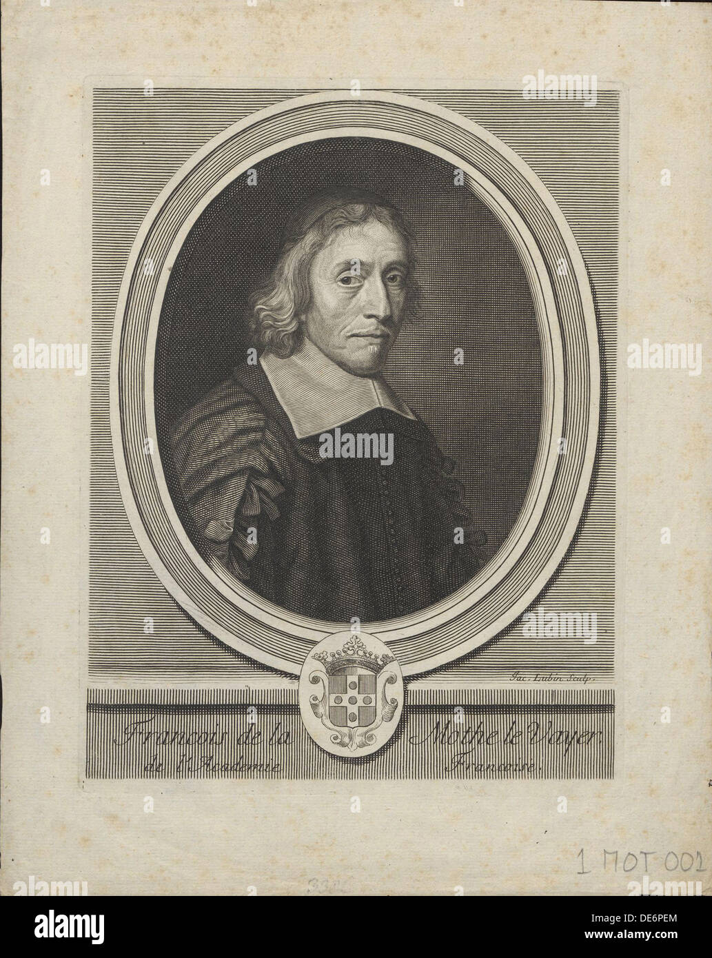 Portrait von François de La Mothe le Vayer (1588-1672), Ca. 1695. Artist: Lubin, Jacques (1637-?) Stockfoto