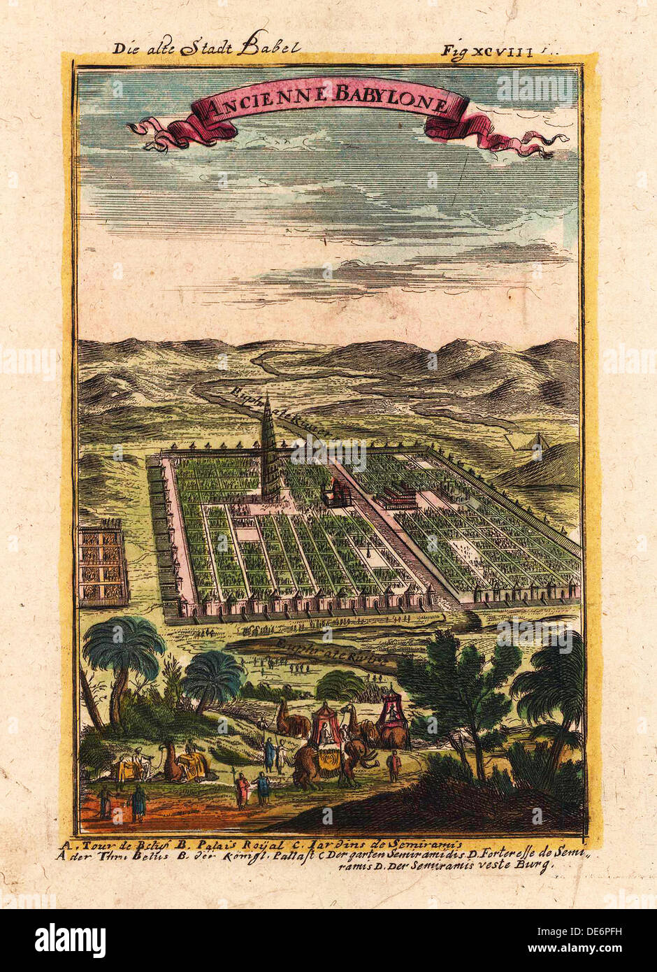 Sterben Sie Alte Stadt Babel, 1719. Künstler: Mallet, Alain Manesson (1630-1706) Stockfoto