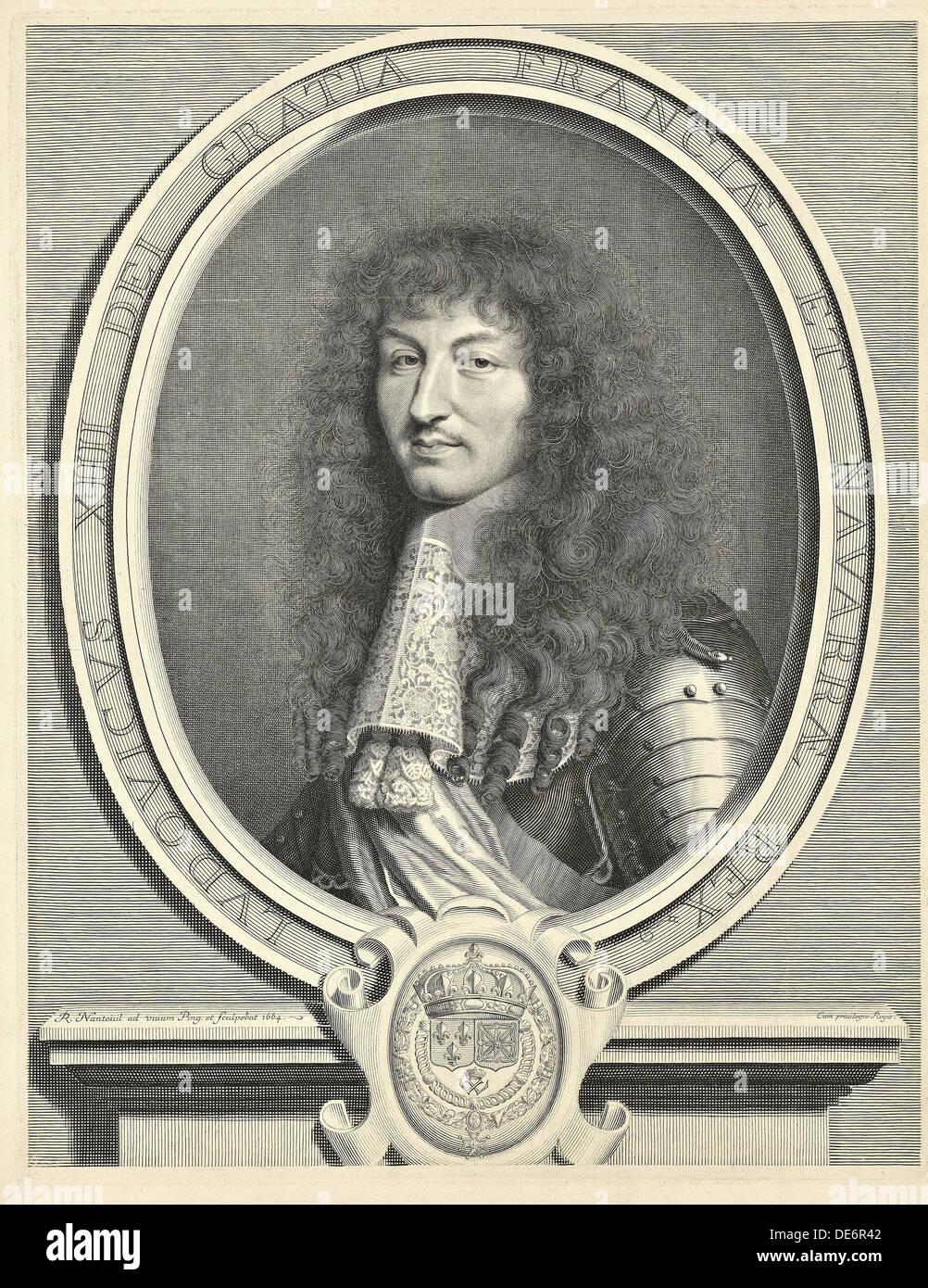Ludwig XIV., König von Frankreich (1638-1715), 1664. Künstler: Nanteuil, Robert (1623-1678) Stockfoto