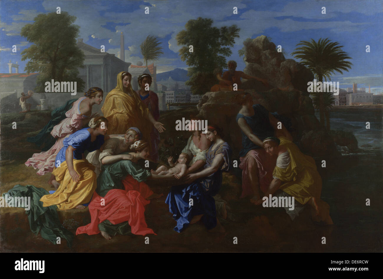 Die Feststellung des Moses, 1651. Künstler: Poussin, Nicolas (1594-1665) Stockfoto
