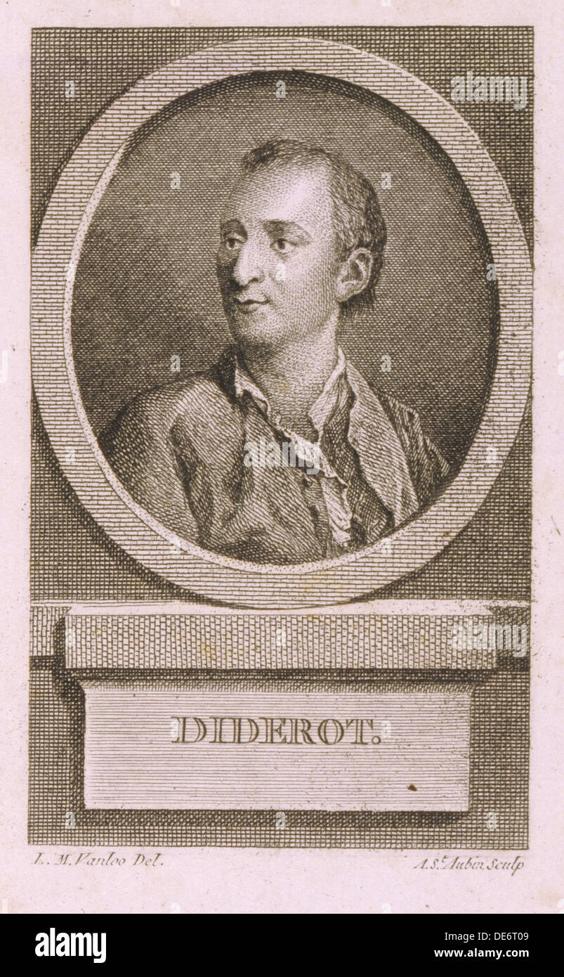 Portrait von Denis Diderot (1713 - 1784). Artist: Saint-Aubin, Augustin, de (1736-1807) Stockfoto