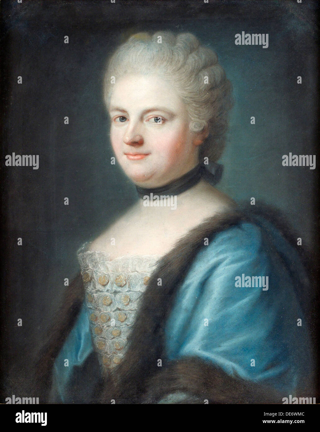Porträt von Marie Leszczynska, Königin von Frankreich (1703-1768). Künstler: Frey, Franz Bernhard (1716-1806) Stockfoto