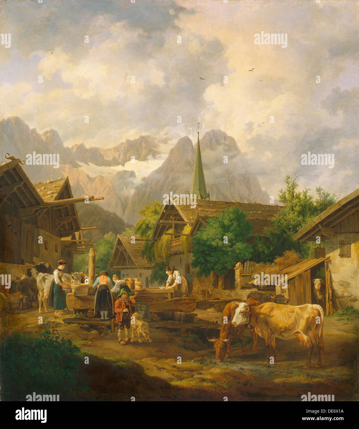 Morgen in Partenkirchen, 1819. Artist: Hess, Peter von (1792-1871) Stockfoto