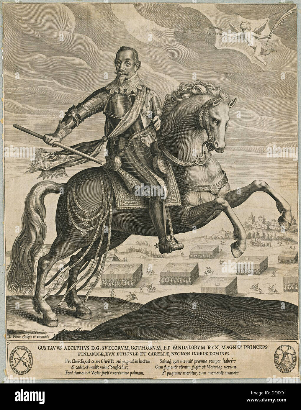 Gustavus Adolphus von Schweden. Künstler: Kilian, Lucas (1579-1637) Stockfoto
