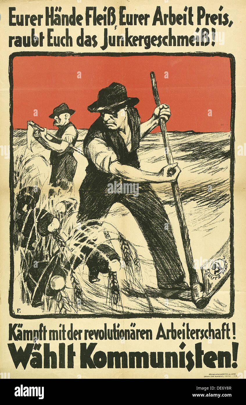 Kommunistischen Wahlplakat (KPD), ca. 1931. Künstler: anonym Stockfoto
