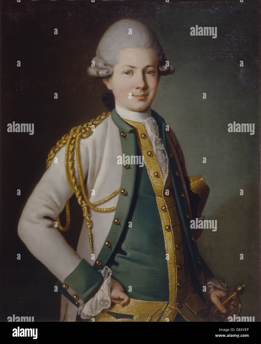 Porträt des Grafen Nikolai Semyonovich Mordvinov (1754-1845), 1771. Künstler: Christineck, Carl Ludwig Johann (1732/1792/3-4) Stockfoto