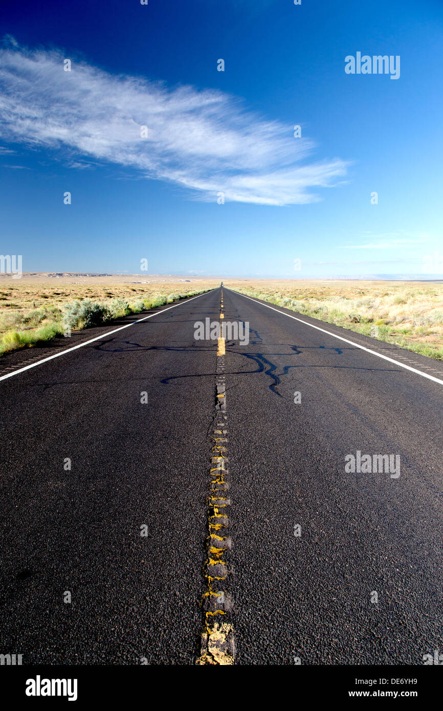 Auf der Suche nach Arizona Highway 160 Stockfoto