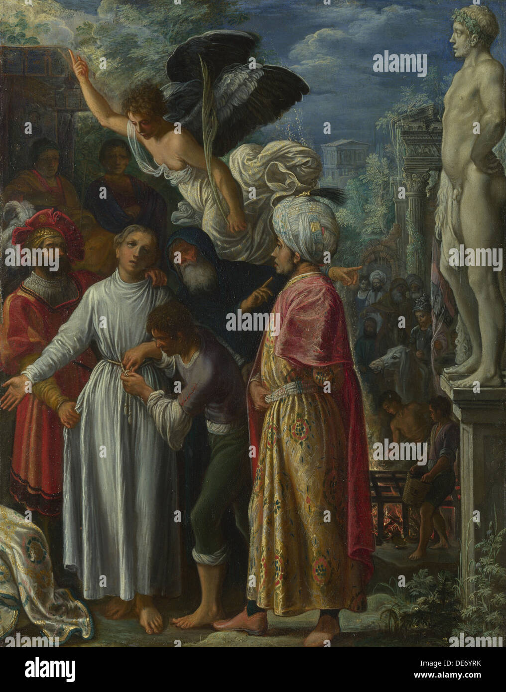 Saint Lawrence vorbereitet für Martyrium, ca. 1601. Künstler: Elsheimer, Adam (1578-1610) Stockfoto
