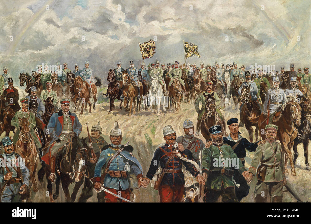 Die Alliierten Monarchen mit ihren Kommandanten in der 1. Weltkrieg 1914-1918. Künstler: Koch (1866-1934) Stockfoto