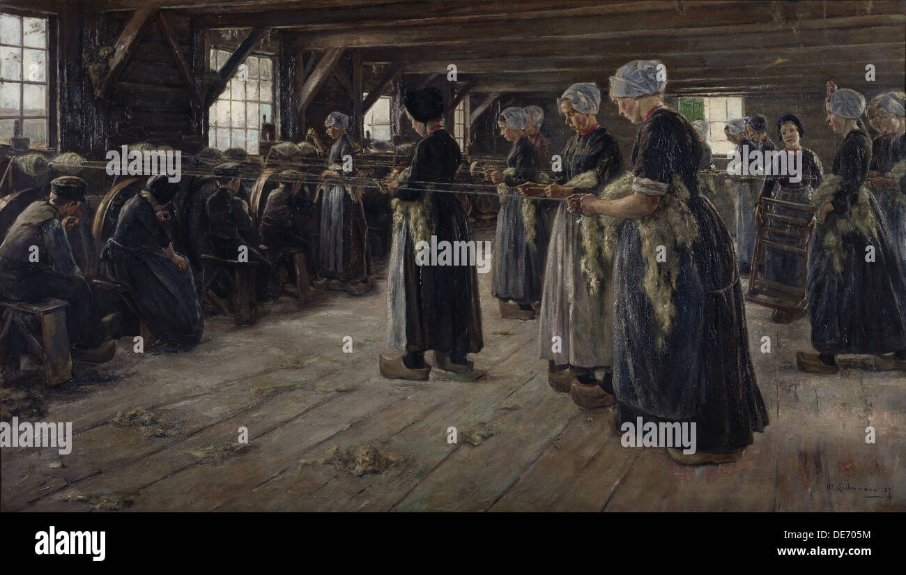 Der Flachs Scheune in Laren, 1887. Künstler: Liebermann, Max (1847-1935) Stockfoto